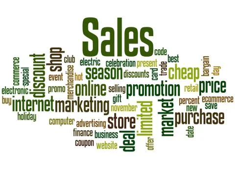 Sales word cloud concept Illustrazione stock