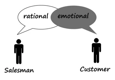 Salesman and customer Illustrazione stock