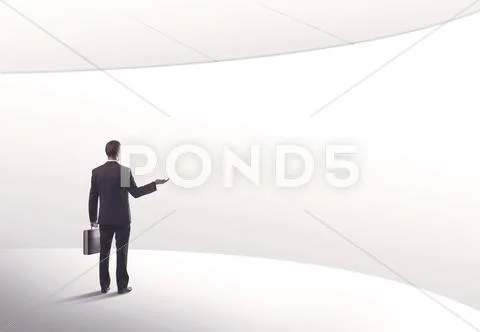 Salesman standing with his back concept Stock Photos