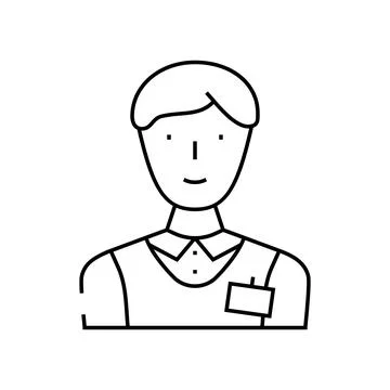 Salesman store line icon vector illustration Stock Illustration