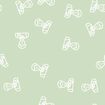 Salesman store line vector seamless pattern Stock Illustration
