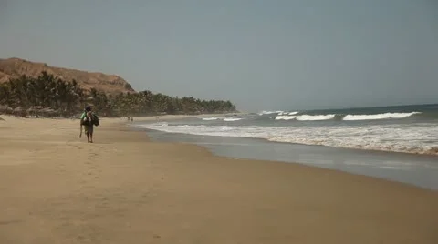 Salesperson at Beach Stock Footage 10727735
