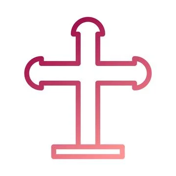 Salib icon gradient red white easter illustration Stock-Illustration