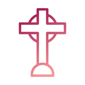 Salib icon gradient red white easter illustration Stock Illustration