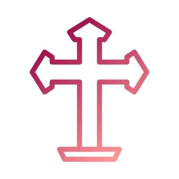 Salib icon gradient red white easter illustration Stock Illustration