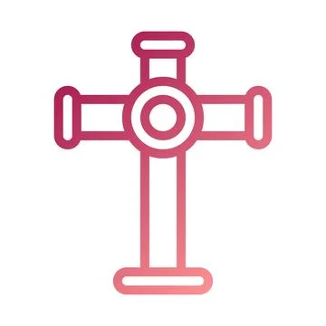 Salib icon gradient red white easter illustration Stock Illustration