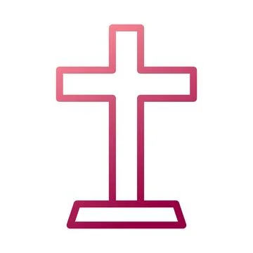 Salib icon gradient white red colour easter symbol illustration. Illustrazione stock