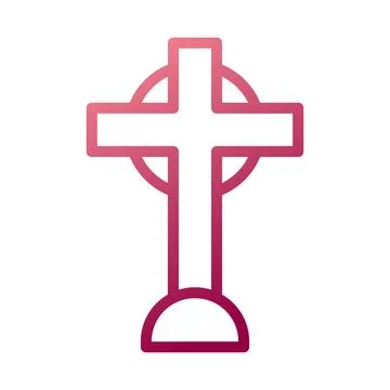 Salib icon gradient white red colour easter symbol illustration. Stock Illustration