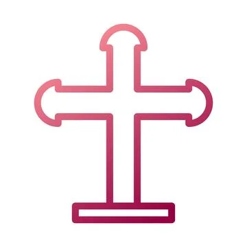 Salib icon gradient white red colour easter symbol illustration. Stock Illustration
