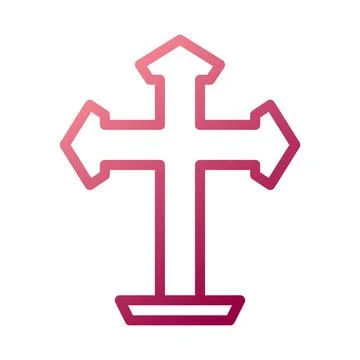 Salib icon gradient white red colour easter symbol illustration. Stock Illustration
