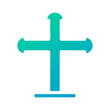 Salib icon solid gradient green blue colour easter symbol illustration. イラスト素材