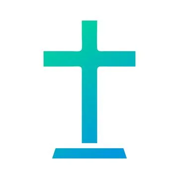 Salib icon solid gradient green blue colour easter symbol illustration. Illustrazione stock