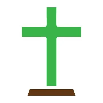 Salib icon solid green brown colour easter symbol illustration. Stock Illustration