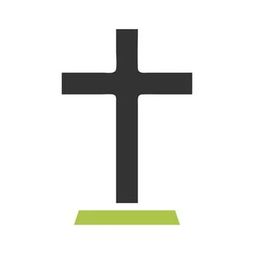 Salib icon solid green grey colour easter symbol illustration. イラスト素材