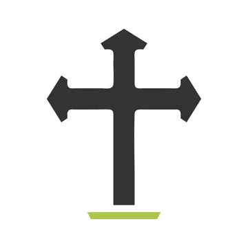 Salib icon solid green grey colour easter symbol illustration. イラスト素材