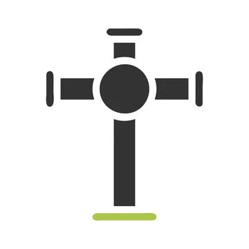 Salib icon solid green grey colour easter symbol illustration. Stock Illustration