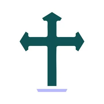 Salib icon solid green purple colour easter symbol illustration. Stock Illustration