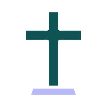 Salib icon solid green purple colour easter symbol illustration. Stock Illustration