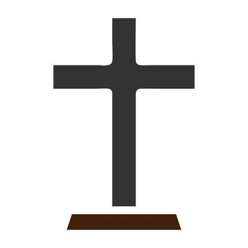Salib icon solid grey brown colour easter symbol illustration. Stock Illustration