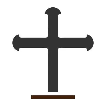 Salib icon solid grey brown colour easter symbol illustration. Stock Illustration