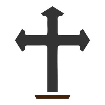 Salib icon solid grey brown colour easter symbol illustration. 스톡 일러스트