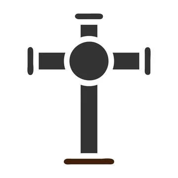 Salib icon solid grey brown colour easter symbol illustration. Stock Illustration