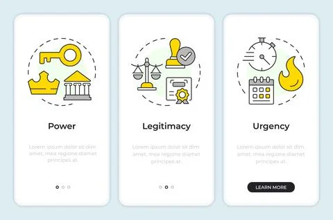 The salience model onboarding mobile app screen Stock Illustration