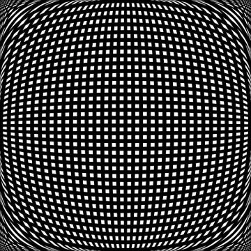 Salient 3d distorted grid of lines. Abstract mesh pattern. Illustrazione stock