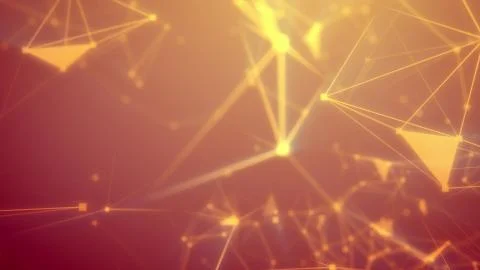 Salient 3d rendering of the dark orange cyberspace pierced with light yellow  Stock Illustration