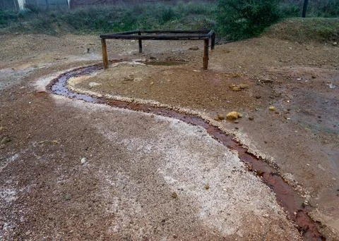 The Salinas de Iptuci, an operating 3000 year old Roman salt farm Stock Photos