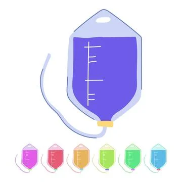 Saline iv drip bag vector cartoon graphic Stock Illustration