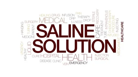 Saline solution animated word cloud, text design animation. Kinetic typography. Stock Footage 79581307