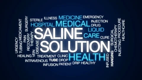 Saline solution animated word cloud, text design animation. Stock Footage 80216041