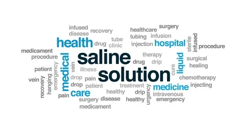 Saline solution animated word cloud, text design animation. Stock Footage 80317309