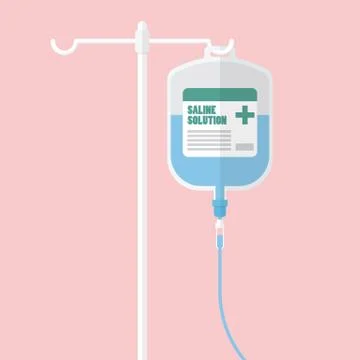 Saline solution bag Stock Illustration
