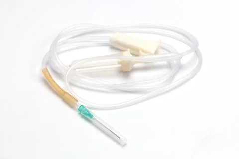 Saline solution set air-vent white background Stock Photos