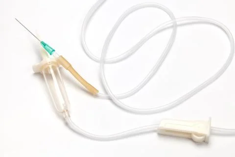 Saline solution set air-vent white background Stock Photos