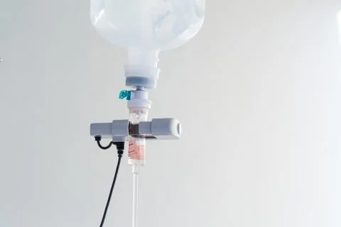 Saline solution for treatment Stock Photos