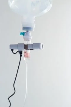 Saline solution for treatment Stock Photos