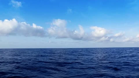 Saling in deep wavy blue mediterranean sea Stock Footage 11410046