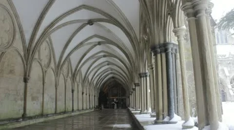 Salisbury cathedral cloisters Video stock 20468680