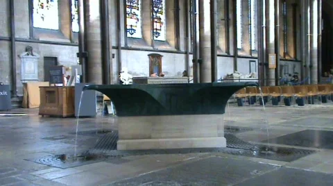 Salisbury cathedral font Video stock 498409