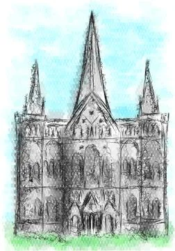 Salisbury cathedral Stock Illustration