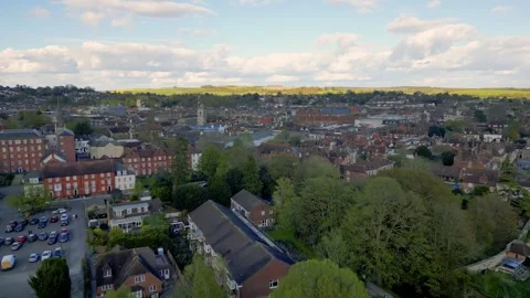 Salisbury flying over by the park Stock Footage 280434165