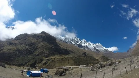 Salkantay Trek Peru Mountains Time Lapse Stock Footage