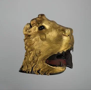 Sallet in the Shape of a Lion's Head ca. 147580 Italian This helmet is the .. Stock Photos