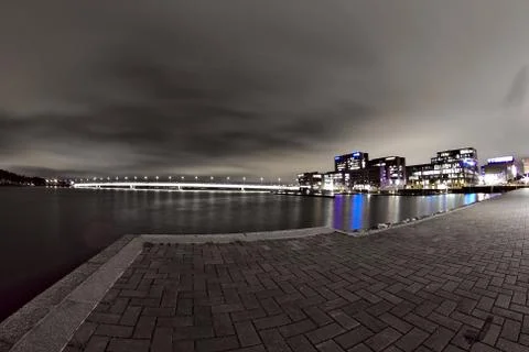 Salmisaari at night Stock Photos
