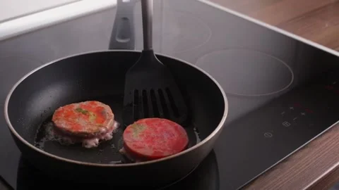 Salmon and broccoli steak digested with a spatula. salmon and broccoli half Stock Footage 169260051