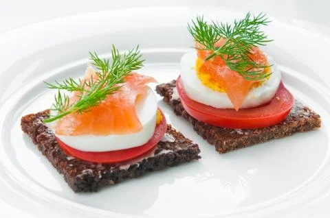 Salmon appetizer Stock Photos