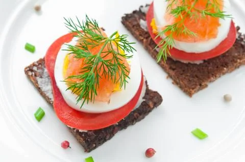 Salmon appetizer Stock Photos